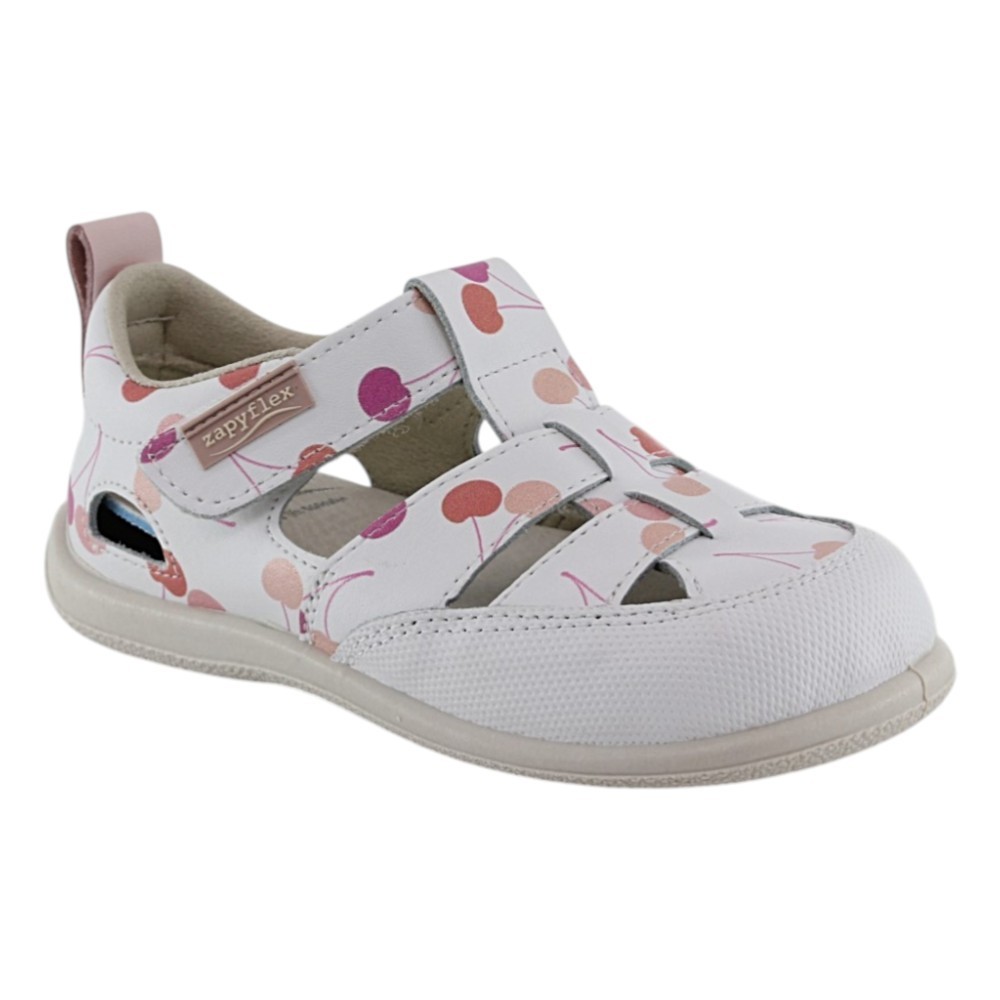 Sandalias respetuosas ZapyFlex 2 Tiras Blanco-Cerezas