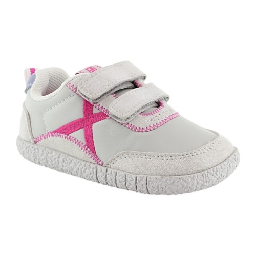 Zapatillas barefoot Munich Baby Koda Blanco-Fucsia