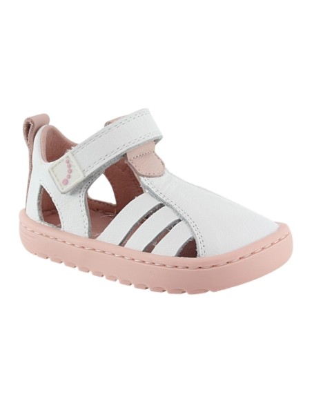 Sandalias respetuosas Blanditos Cuba Blanco-Rosa