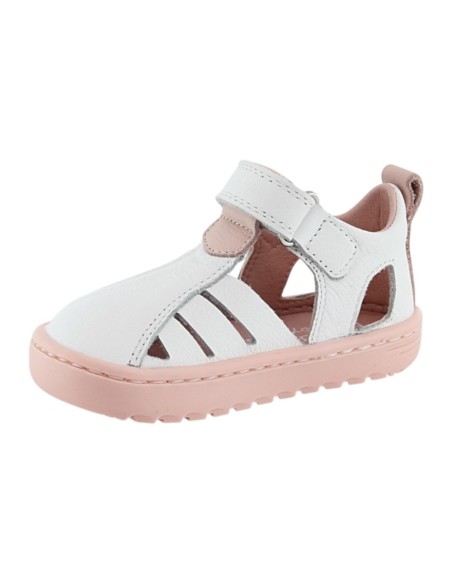 Sandalias respetuosas Blanditos Cuba Blanco-Rosa