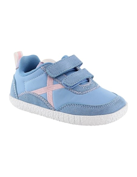 Zapatillas barefoot Munich Baby Koda Celeste-Rosa