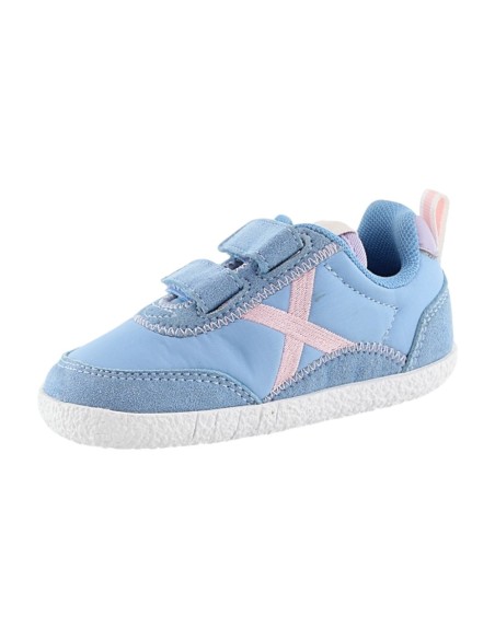 Zapatillas barefoot Munich Baby Koda Celeste-Rosa