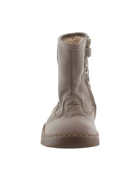 Bota barefoot Andanines Taupe-Leopardo borrego interior