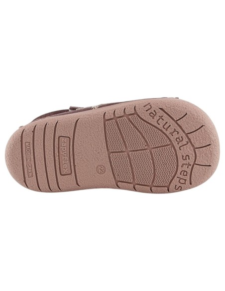 Botines barefoot Zapyflex cortes serraje Malva