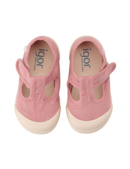 Calzado barefoot de lona Igor Pepito Nuevo Rosa