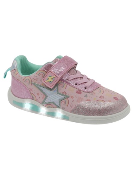 Zapatillas con luces barefoot Beppi 2223601 Rosa