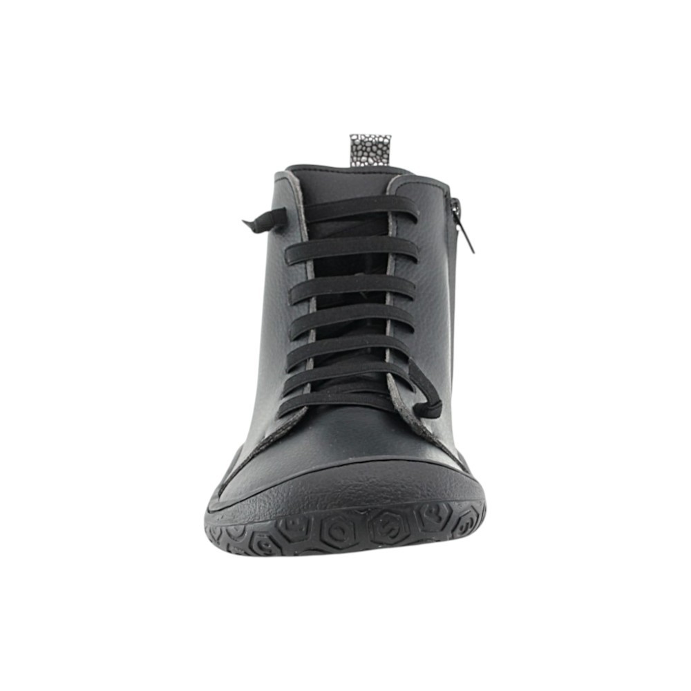 Botines barefoot Yoyo Rocker Negro forro  borreguito